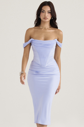 Robe tunique midi en satin de soie